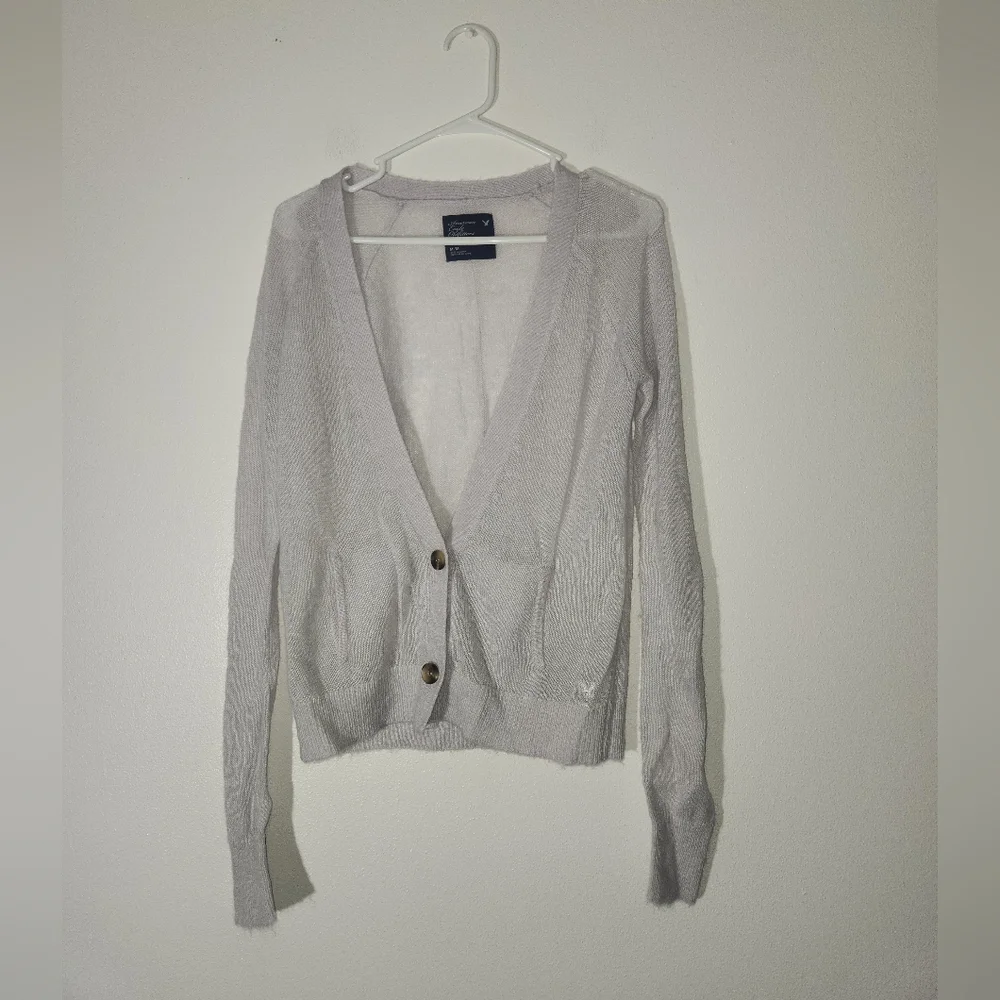 Women's American Eagle Light Lavendar Cardigan Sweater - Picture 5 of 5